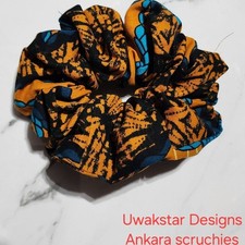 Uwakstar Designs Ankara African print Scrunchies - Size M