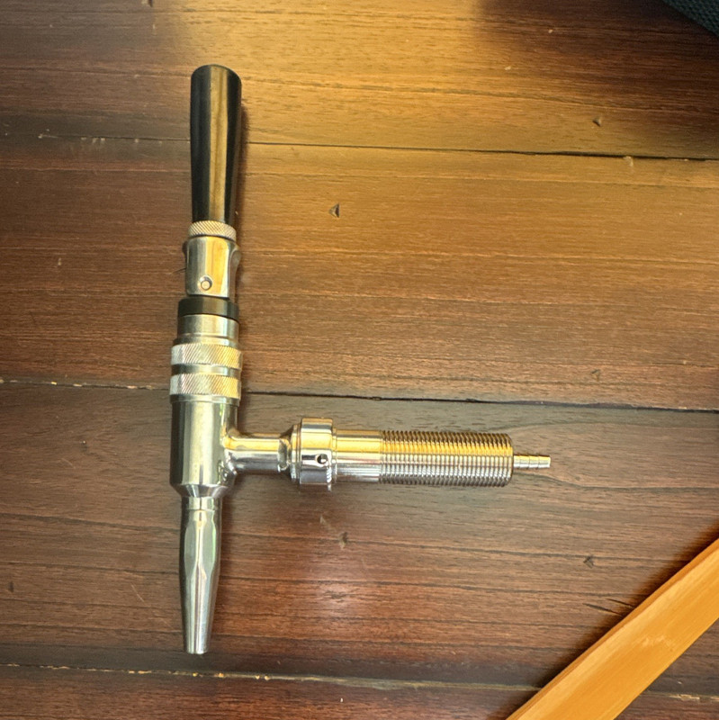 Guinness / Nitro Beer Faucet w/ Straight Threaded Shank & Black Tap Handle