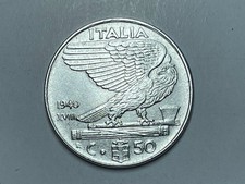 50 Centesimi - Italia -  1940 - Eccellenti Condizioni - SPL -Rara - Errore Conio