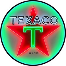 Texaco Gasoline Service Station NEW Metal Sign: 12" Round Made in USA NOT A NEON