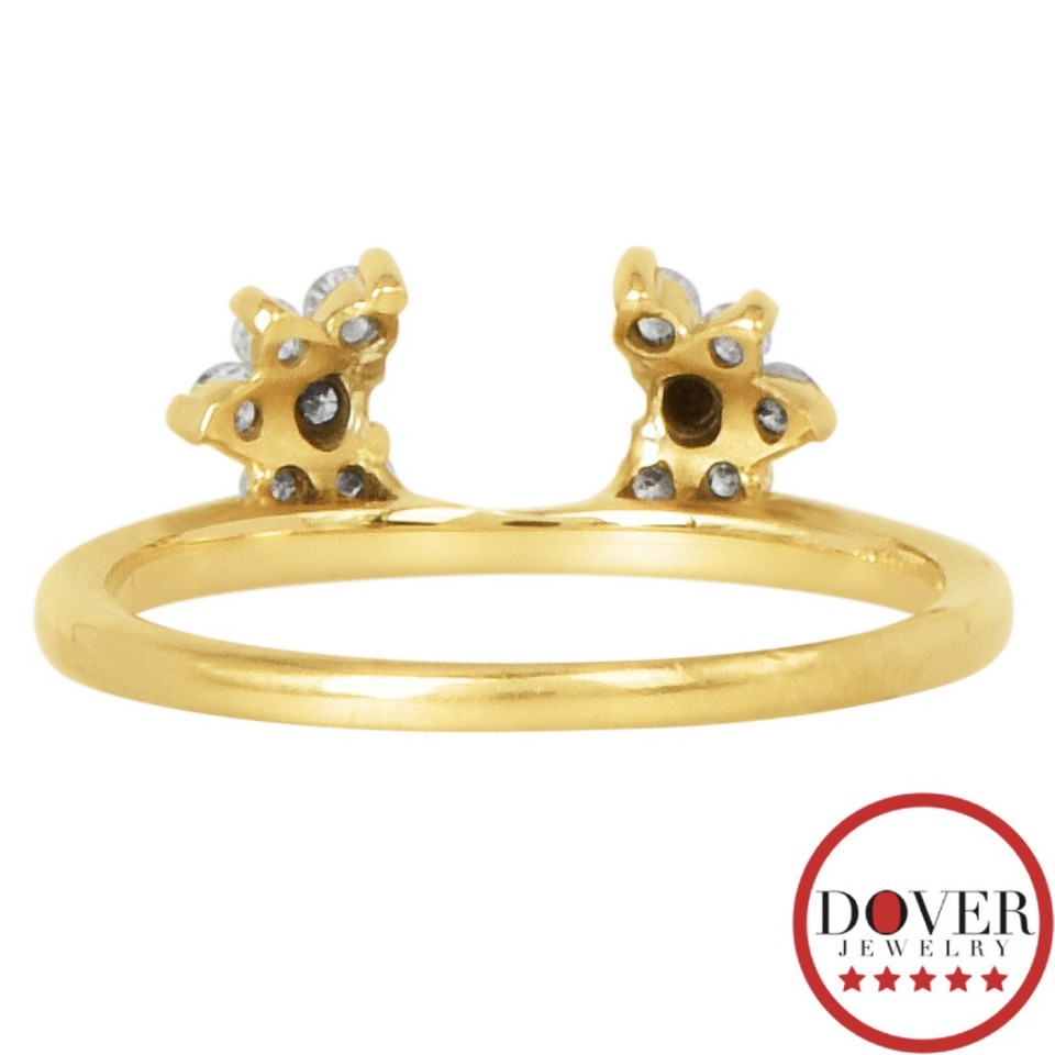 Estate 0.25ct Diamond 14K Gold Cluster Enhancer Insert Ring 2.2 Grams ...