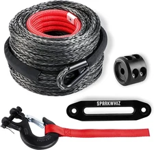 SPARKWHIZ Synthetic Winch Rope Cable Kit 26500LBS 3/8"x100FT Winch Line Cable US