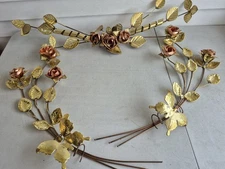 VINTAGE METAL WALL ART DECORATION FLOWER DESIGN SET IF THREE,NICE