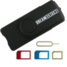 USB SIM Card Reader Multi-Media SD TF MMC with Micro and Nano SIM Adapters an...