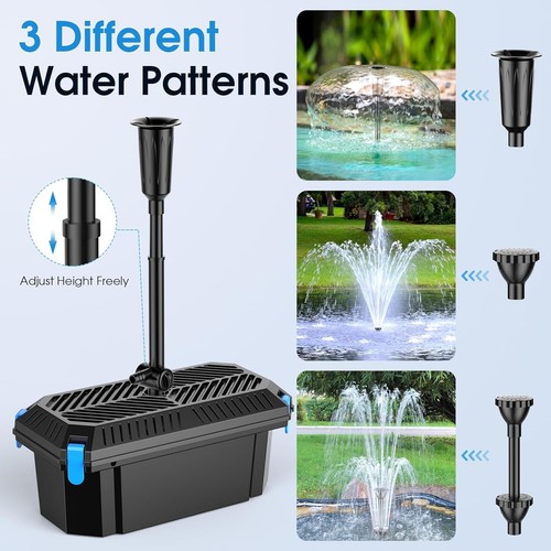 Efficient 660GPH Pond Filter Pump, Fountain Kit Combo - 第 9/11 張圖片
