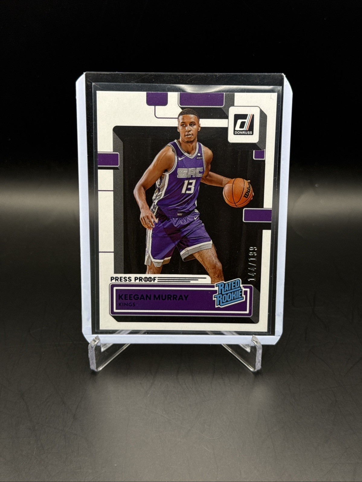 22-23 Panini Donruss, Rated Rookie Purple Press Proof /199, Keegan Murray #204