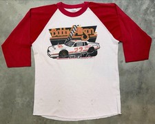 Vintage 1983 Bobby Allison Miller High Life NASCAR Winston Cup Raglan Tee - Med