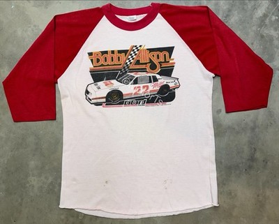 Vintage 1983 Bobby Allison Miller High Life NASCAR Winston Cup Raglan Tee - Med