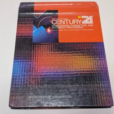 Century 21 Keyboarding Formatting Document Processing Book 1 5th Ed Robinson Vtg