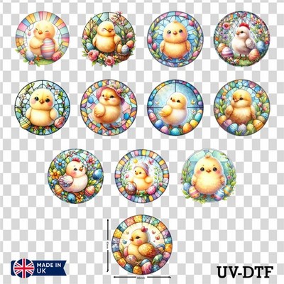 12 Ostern Küken UV DTF Tasse Aufkleber Zum Selbermachen Libbey Glas Aufkleber Mix eas72