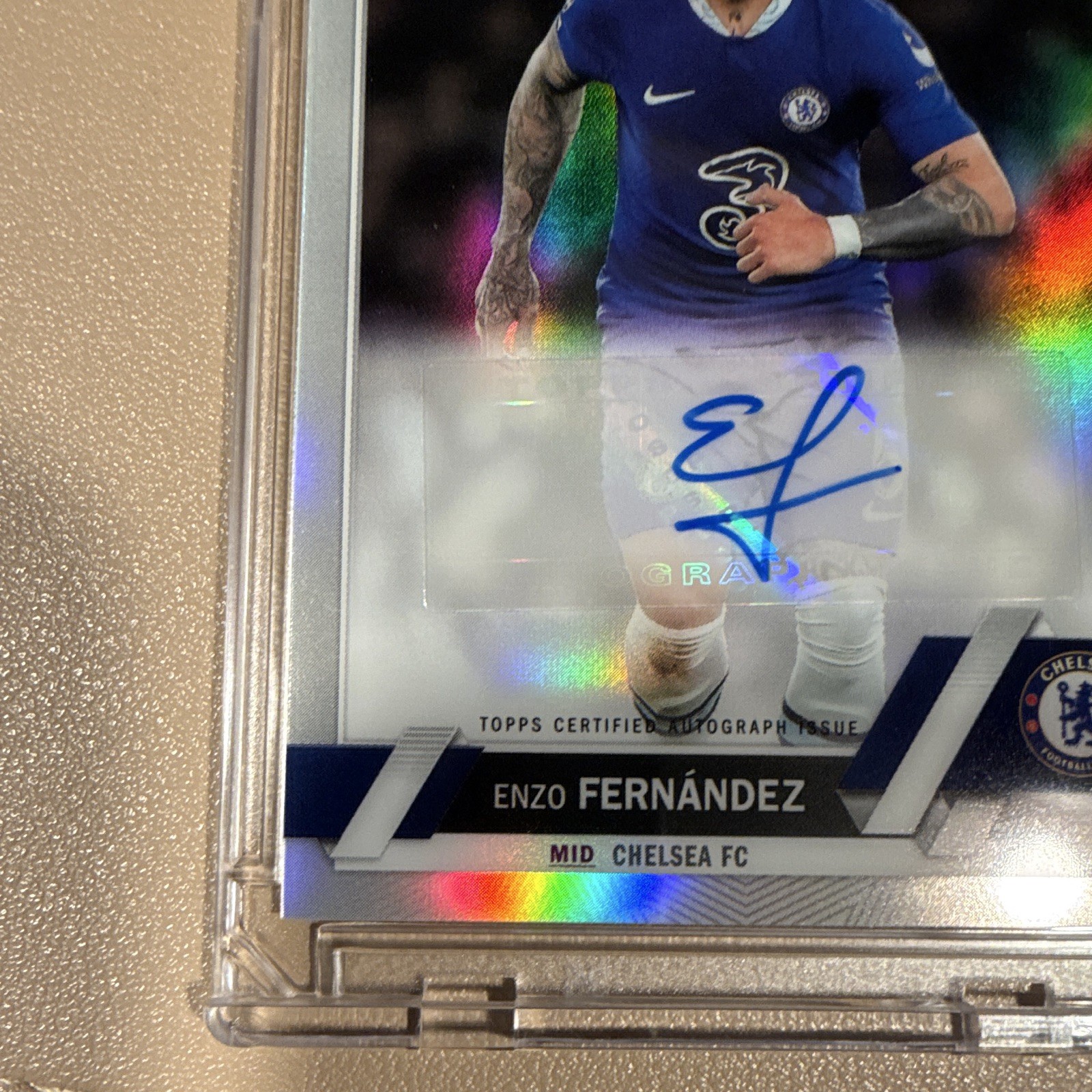 Topps 2022-23 Chrome UEFA Club Enzo Fernández Chelsea FC RC Auto #CA-EF view 6