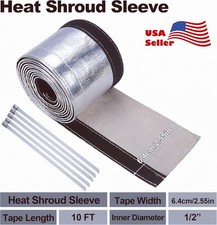 1/2"Heat Shroud Aluminized Sleeving Heat Shield Fuel line Wire Fire Sleeve Cover