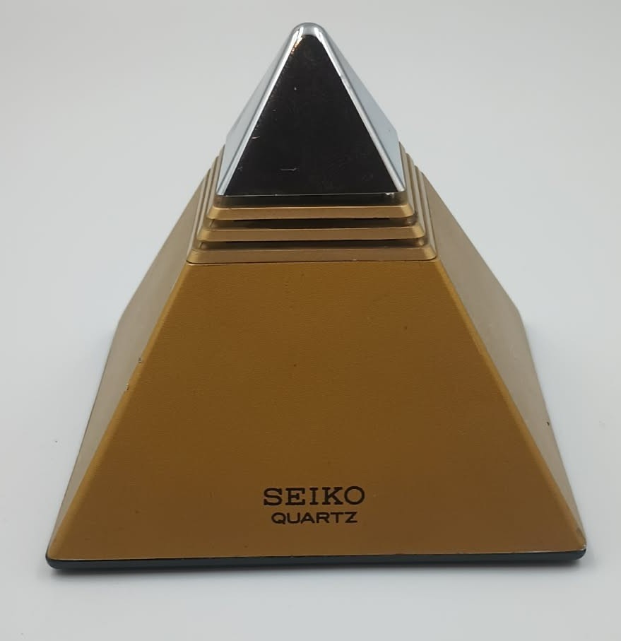 Vintage 1980's SEIKO Gold Pyramid Talking Alarm Clock - Tested