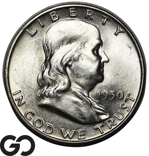 1950-D Franklin Half Dollar, Gem BU++