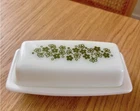 Vintage Pyrex Crazy Daisy Spring Blossom Butter Dish Base & Lid