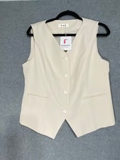 Findthy Clothing Women's Casual Vest Beige Size Large