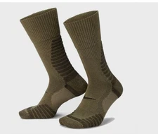 NWT (1 Pair) Nike Outdoor Cushioned Wool Blend Crew Socks Green Mens Sz 8-12 L