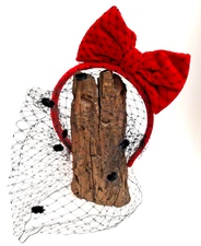 Authentic Red Valentino Italy Red Bow Velvet Headband