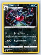 Toxicroak 166/264 Fusion Strike Reverse Holo Pokemon Lightly Played