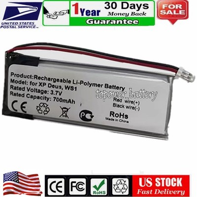 Battery for XP Deus Metal Detector WS1 MI-6 Pinpointers, CP-XPWS 3.7V,700mAh