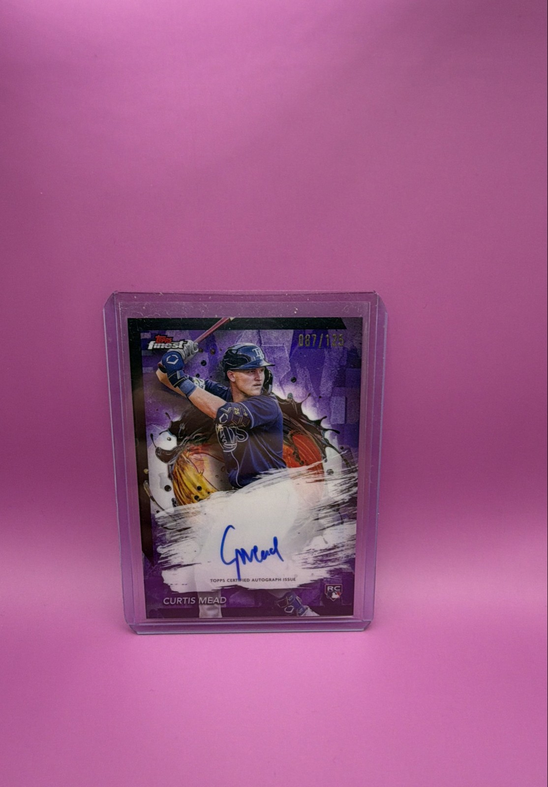 2024 Topps Finest - Finest Autographs Curtis Mead #FA-CME Purple Refractor /125