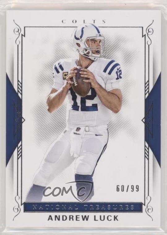 Andrew Luck #11 Football Cards 2017 Panini National Treasures trading card — raw and PSA graded price guide