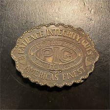 America's Finest Police Law & Order Belt Buckle Patience Integrity Guts. PIG.