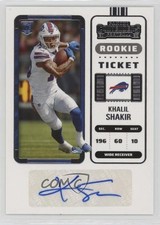 2022 Panini Contenders Rookie Ticket Khalil Shakir #219 Auto 1hm5