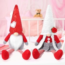 BINSUNS 2 Pack Valentines Day Gnomes Plush, Valentines Decorations for Home Mr.