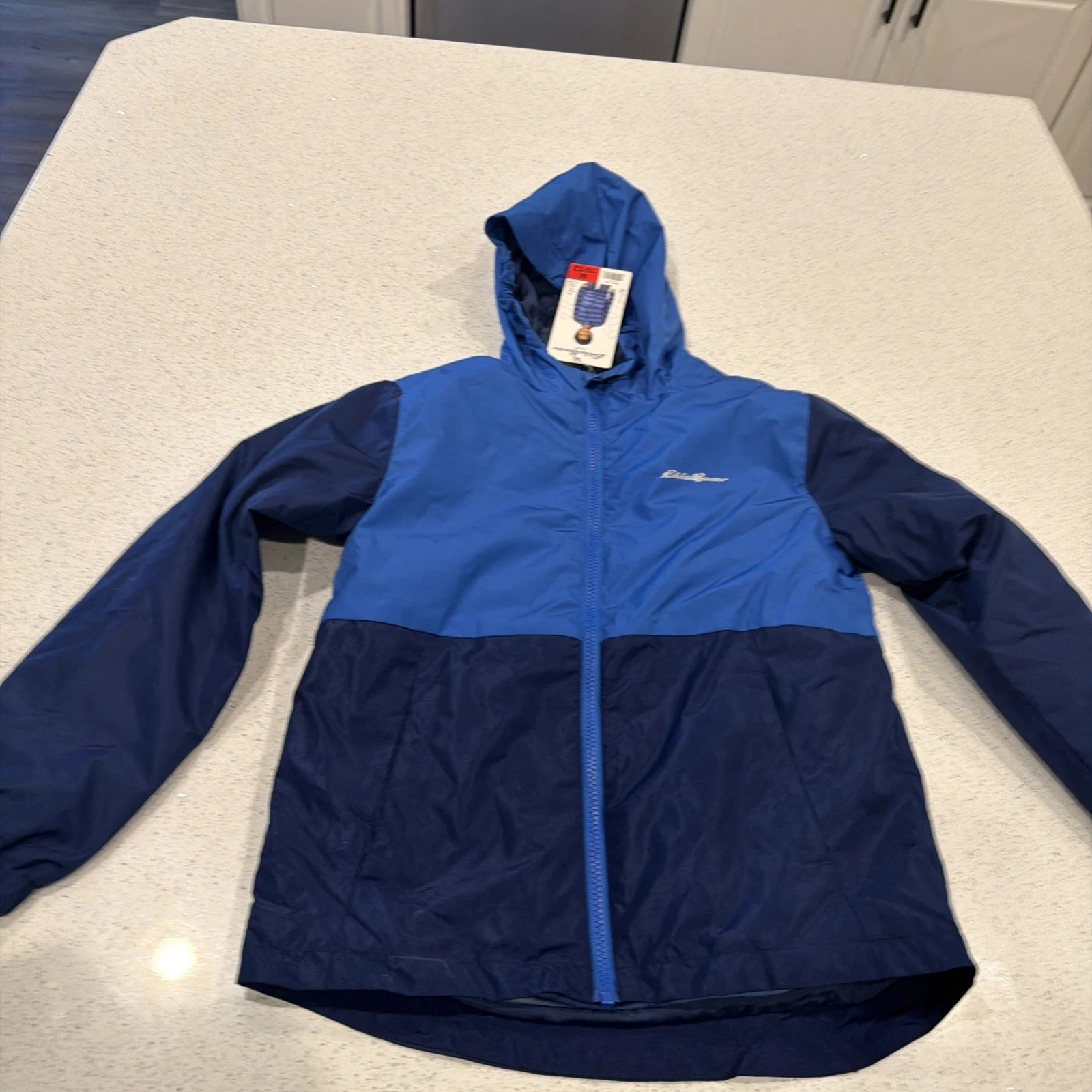 NEW Eddie Bauer Barrier Ridge Boy Fleece-Lined Blue Jacket 10-12 M