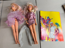 F2 2 Jem and the Holograms dolls with pants and poster Hasbro 1986