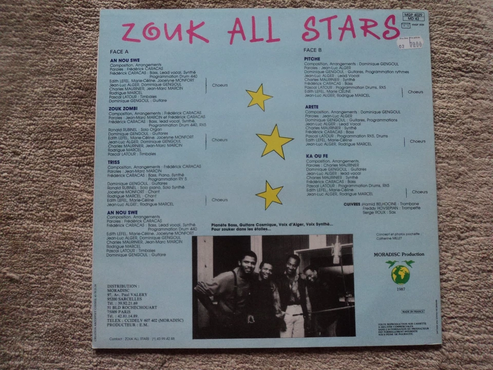 vinyle Zouk All Stars – F. Caracas, D. Gengoul, J.-L. Alger, C. Maurinier - Photo 2/3