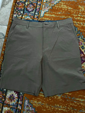 New Faherty All Day Men's Solid Flat Front Shorts 9" Inseam 32 Khaki