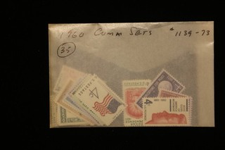 US MINT NH STAMP LOT COLLECTION 1960 COMM. SET OF 35 STAMPS 1139 73 NO RESERVE
