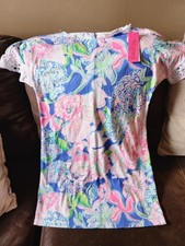 Lily Pulitzer Women's Sz Small Helina T-Shirt Dress Pink Peony For Your Thoughts