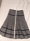 George Herringbone Tweed A-Line Knee Length Skirt Gray/Black Lined Zip Size 12 — photo 2