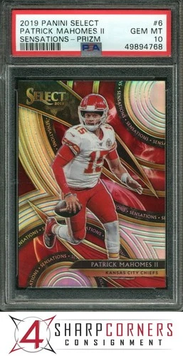 2019 PANINI SELECT SENSATIONS PRIZM #6 PATRICK MAHOMES II CHIEFS PSA 10