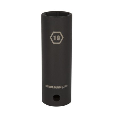 STEELMAN PRO 1/2 in. Drive x 19mm Deep Thin Wall 6-Point Impact Socket, 79404