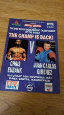 Boxing Program Eubank Vs Gimenez 1992 The Champ Is Back  Acceptable Condition