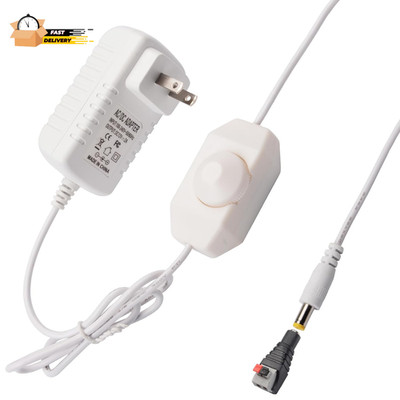 DC12V 2A Plug-In Dimmer Switch 110-240V AC to DC Converter Power Supply Adapter