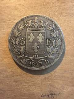 5 francs argent 1827 D (LYON) Charles x