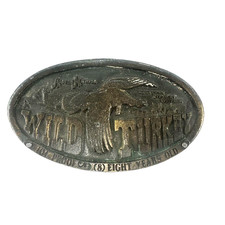 Vintage Wild Turkey Brass Belt Buckle Austin Nichols