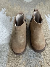 Ugg Kids Girls Metallic Bolden Chelsea Boots Tan Size 10