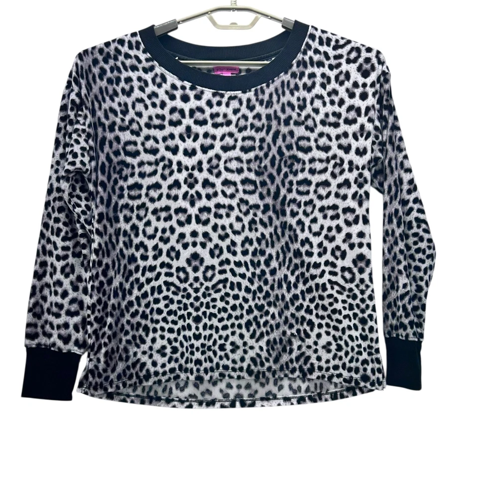 Betsey Johnson Leopard Pajama Set Medium Animal Print Loungewear Comfy Sleepwear - Image 2 of 4