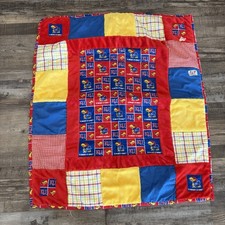 Handmade Baby Quilt Blanket Throw KU Kansas University Jayhawks Prints 30" x 34"