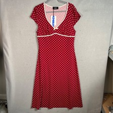 Cider Womens Size XL Red Polka Dot Dress Polyester Spandex Blend NEW!