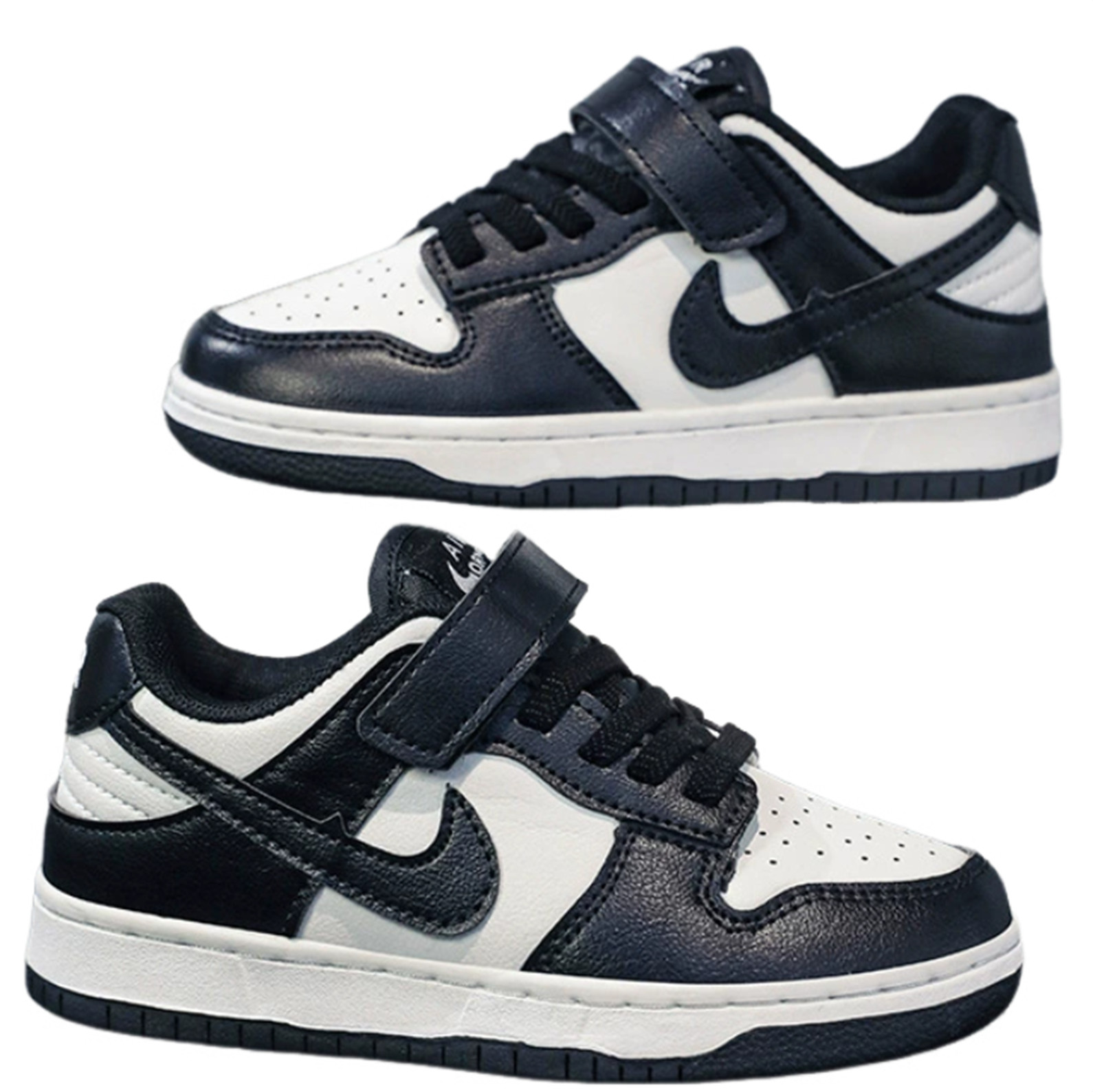 Kids Black White Running Sneakers School Casual Non-Slip Breathable Sport Shoes 