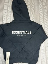 ESSENTIALS Fear of God Pullover Hoodie Boys Black Size 6/7 Long Sleeve Crew Neck