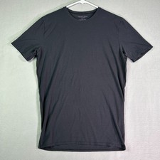 Tommy John Men's T-shirt Large Black Cool Cotton Short Sleeve Crew Neck Tapered