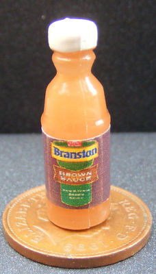 Puppenhaus Branston Soße Label On An Leerer Flasche 1:12 Maßstab Pb2 Tumdee